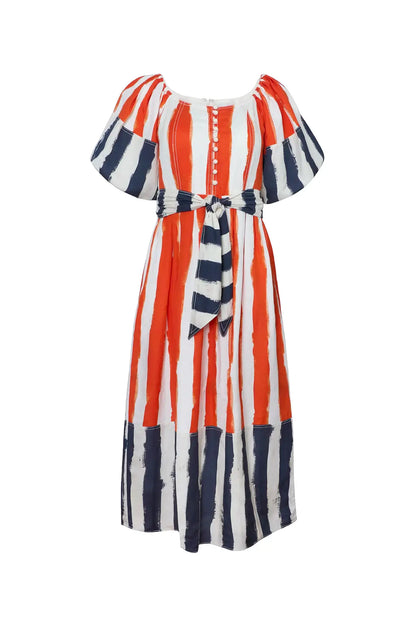 Lucy Dress - Lighthouse Stripe Red