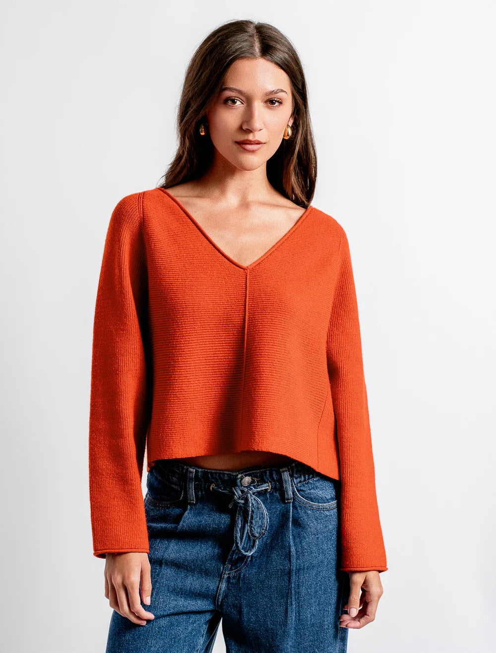 Asima 'V' Top - Dark Coral