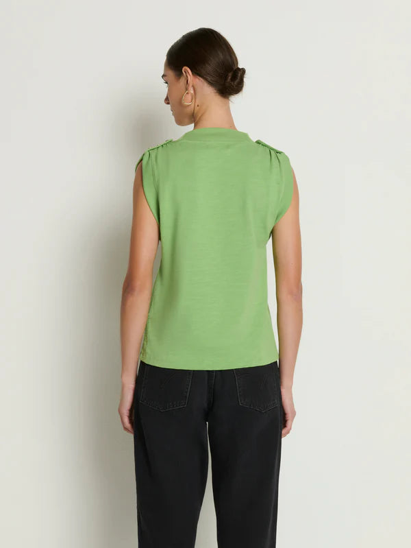 Mikka Buttoned Shoulder Tank Top - Cactus