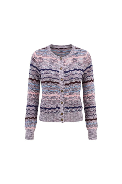 Miller Cardigan Sweater - Blue/Pink Multi