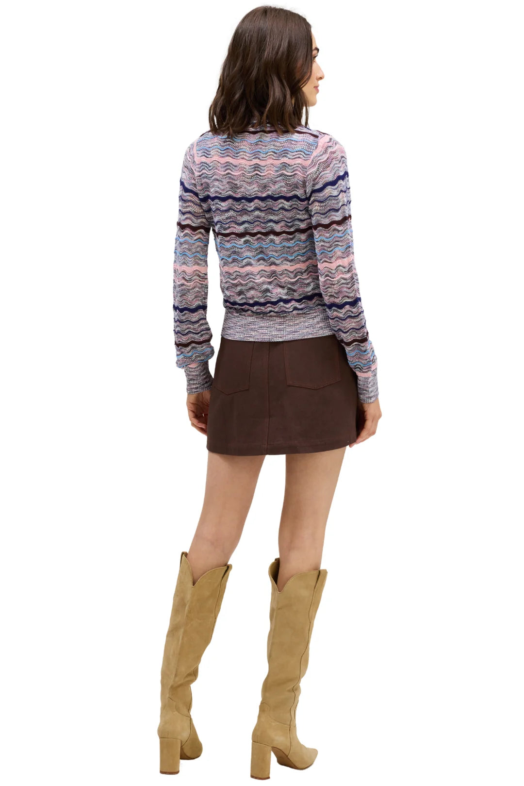 Miller Cardigan Sweater - Blue/Pink Multi