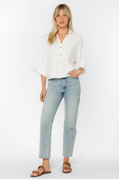 Minx Button Front Shirt - Optic White