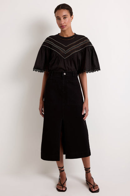 Leighton Denim Skirt - Pavement