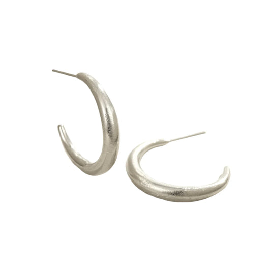Small Matte Hoops - Silver