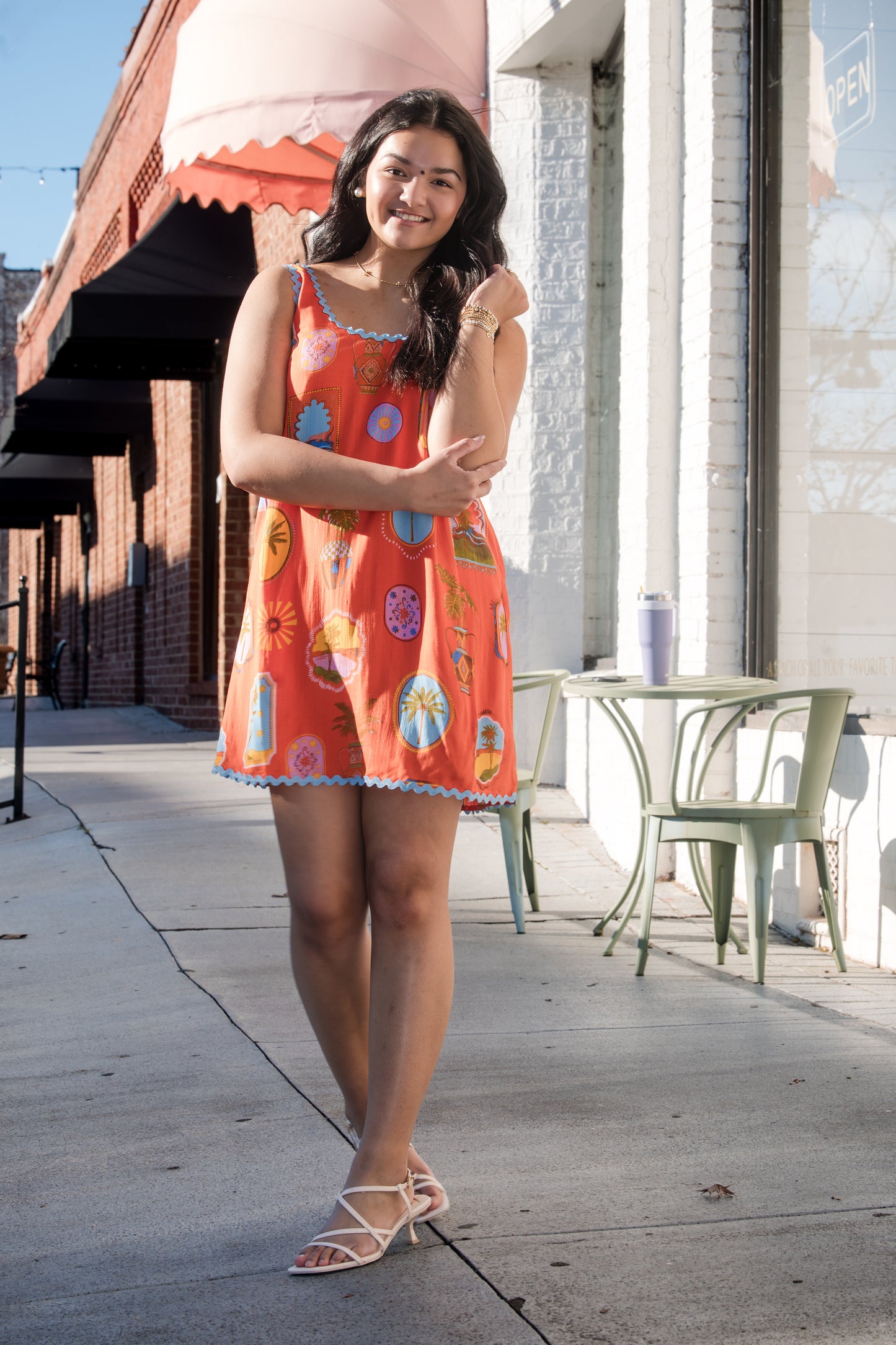 Maury Tropical Auriel Shift Mini Dress - Red/Pink Multi