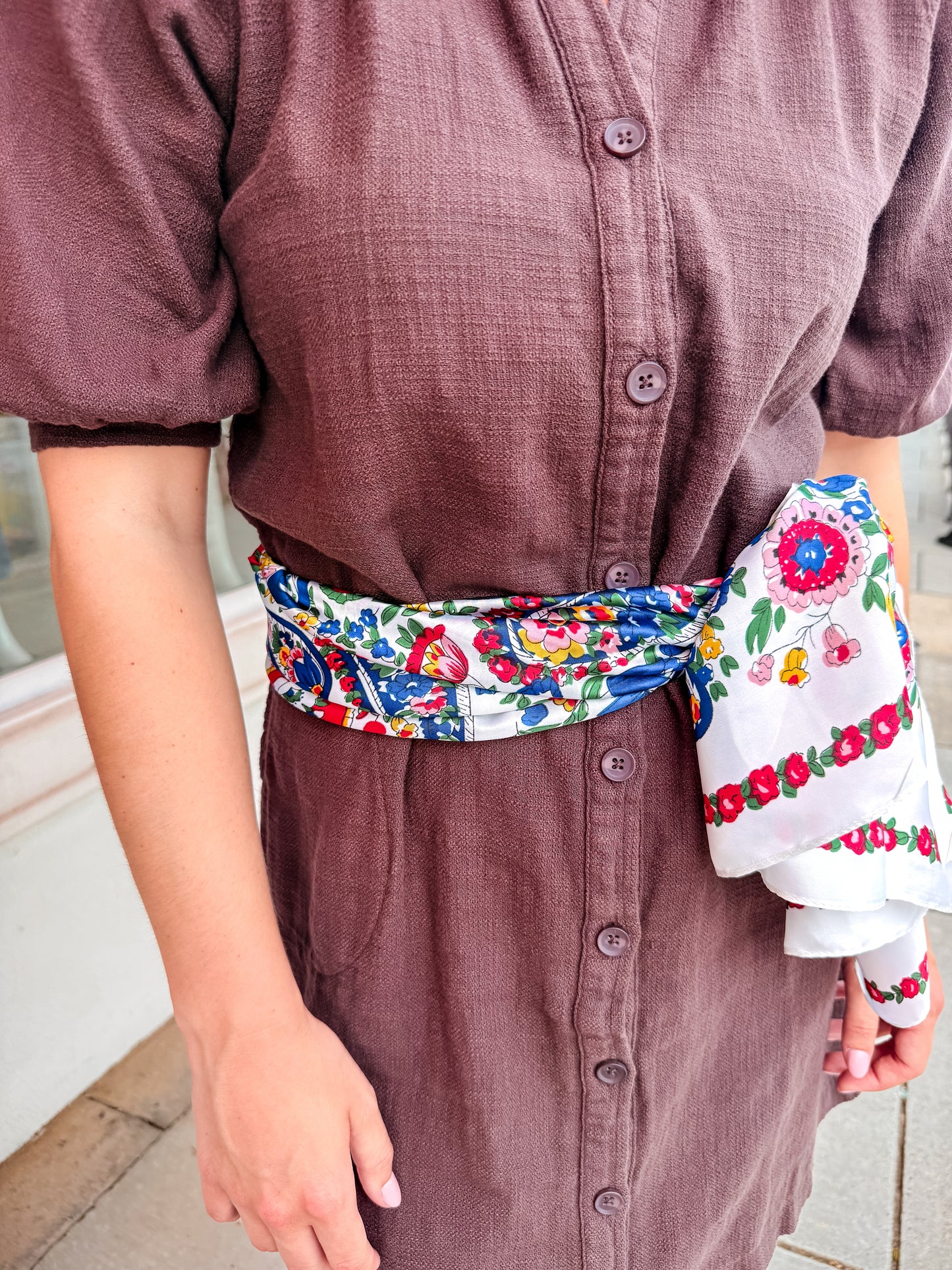 Button Front Day Dress - Umber