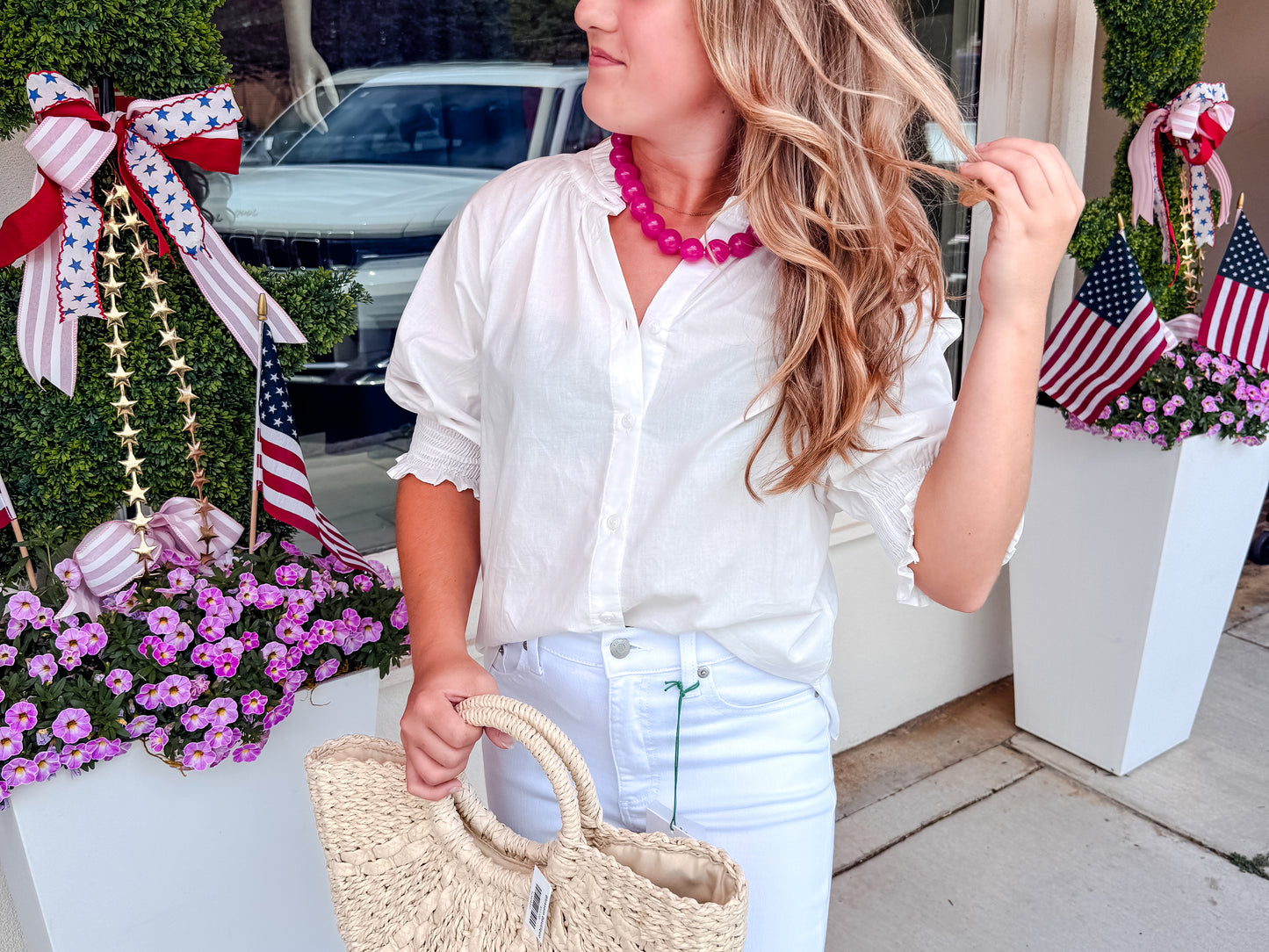 Isabelle Smock Top - White