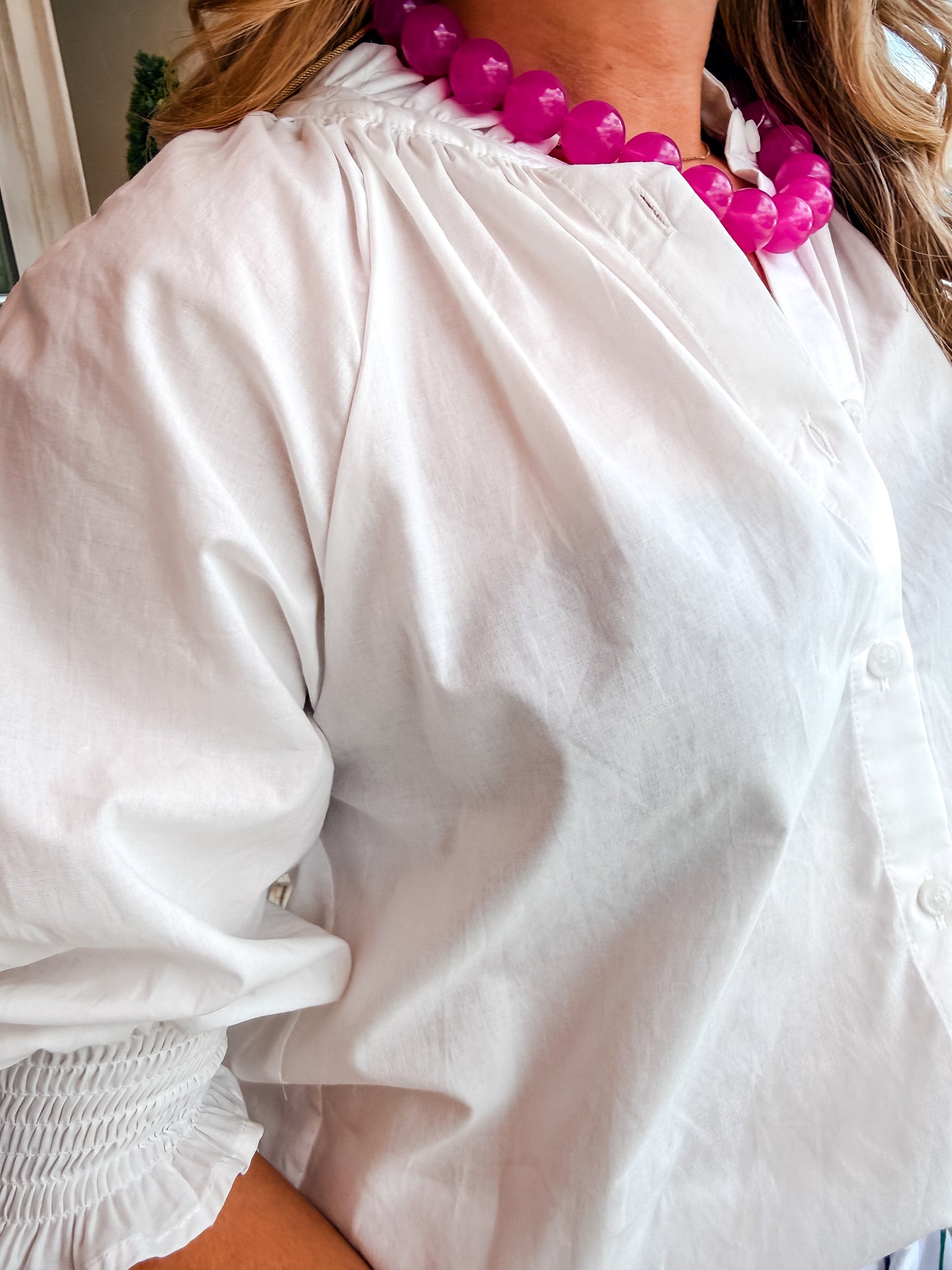Isabelle Smock Top - White