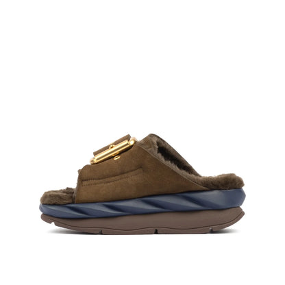 Mellow Laze Platform Slide Sandal - Choco