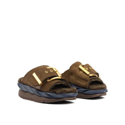 Mellow Laze Platform Slide Sandal - Choco