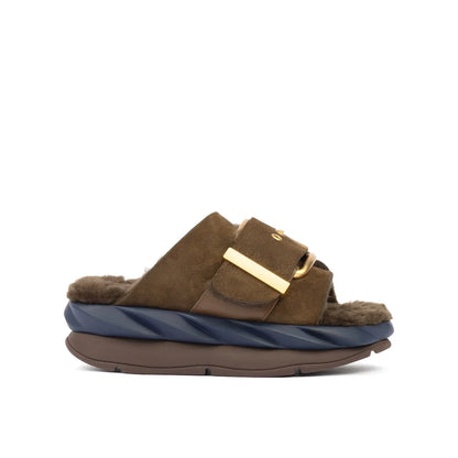 Mellow Laze Platform Slide Sandal - Choco
