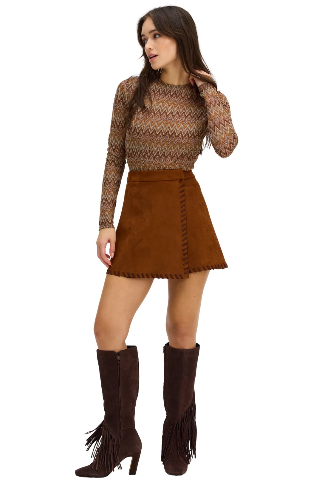 Whipstitch Ezra Skirt - Chestnut
