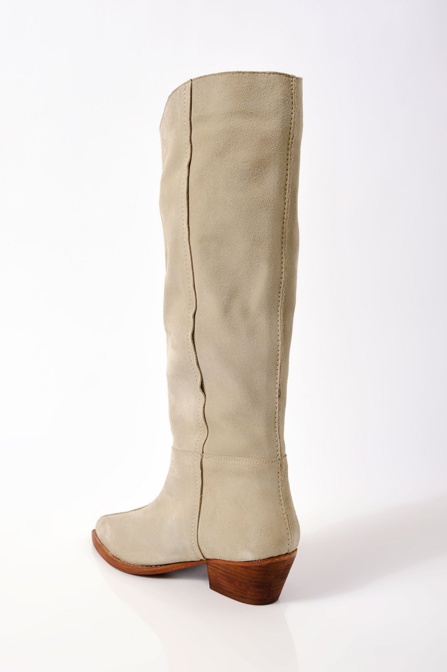 Free People Sway Low Slouch Boot - Parchment Suede