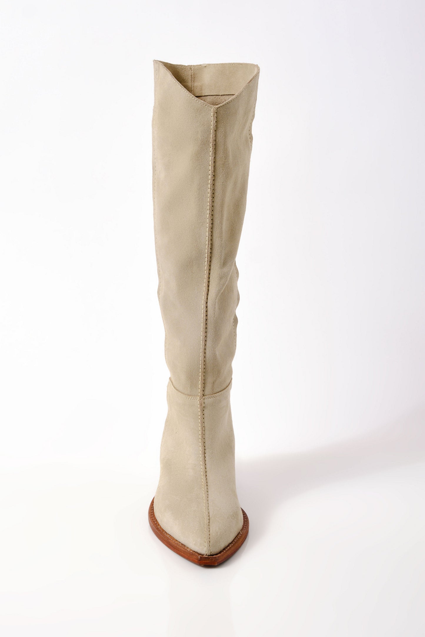 Free People Sway Low Slouch Boot - Parchment Suede