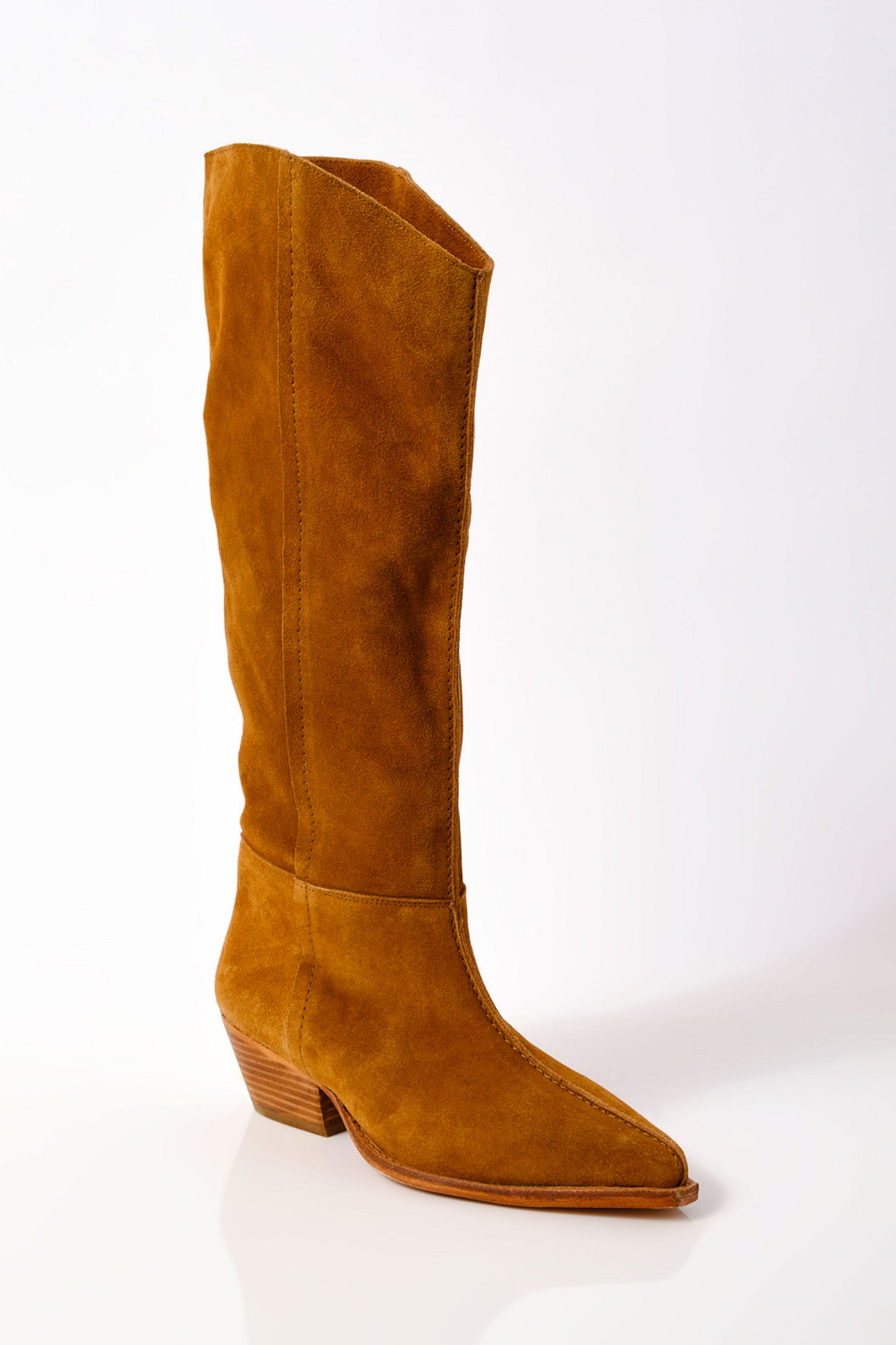 Free People Sway Low Slouch Boot - Burnt Caramel Suede