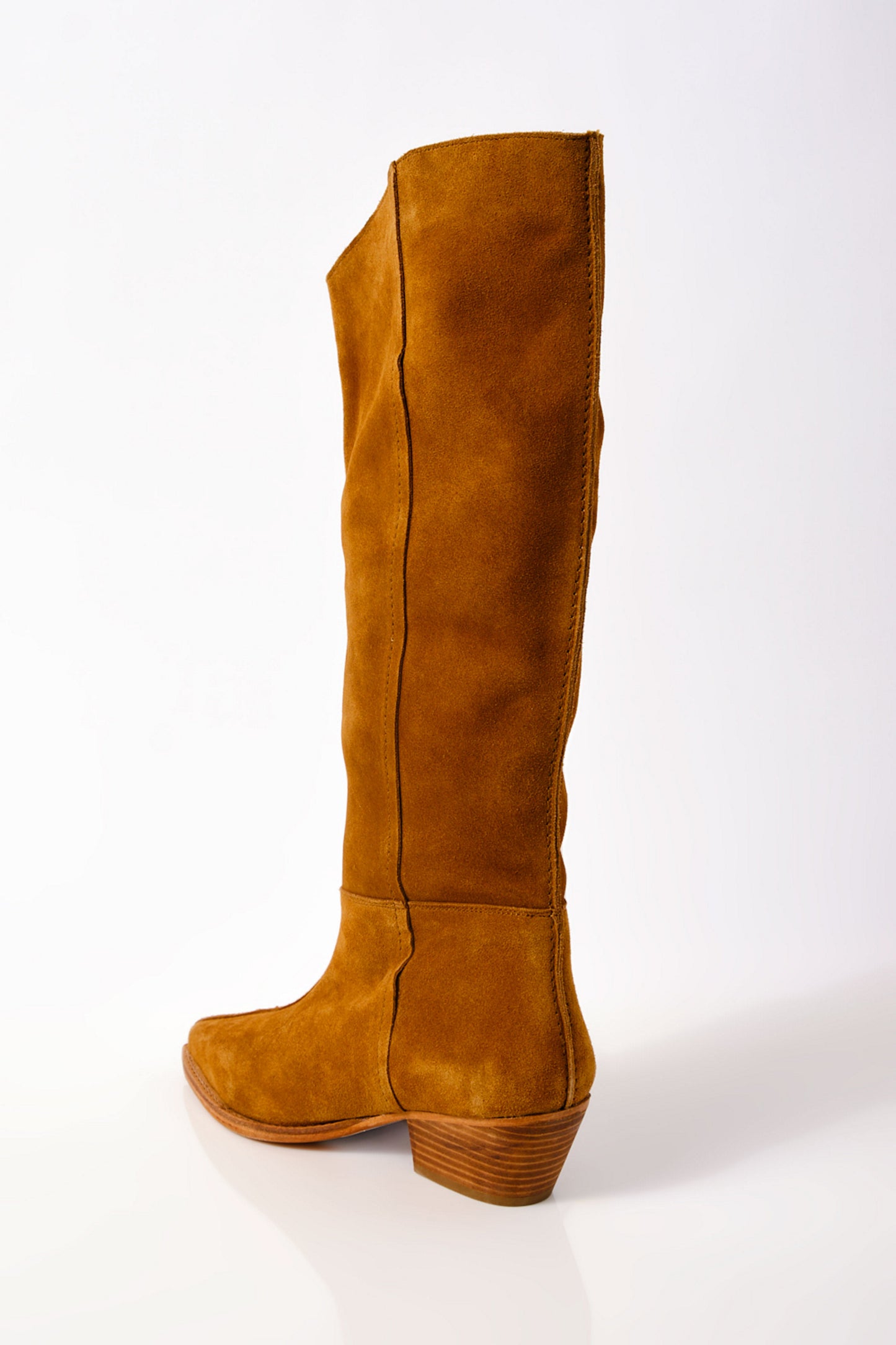 Free People Sway Low Slouch Boot - Burnt Caramel Suede