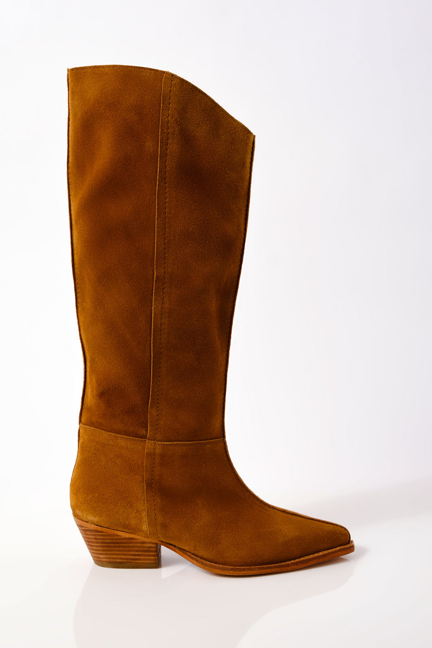 Free People Sway Low Slouch Boot - Burnt Caramel Suede