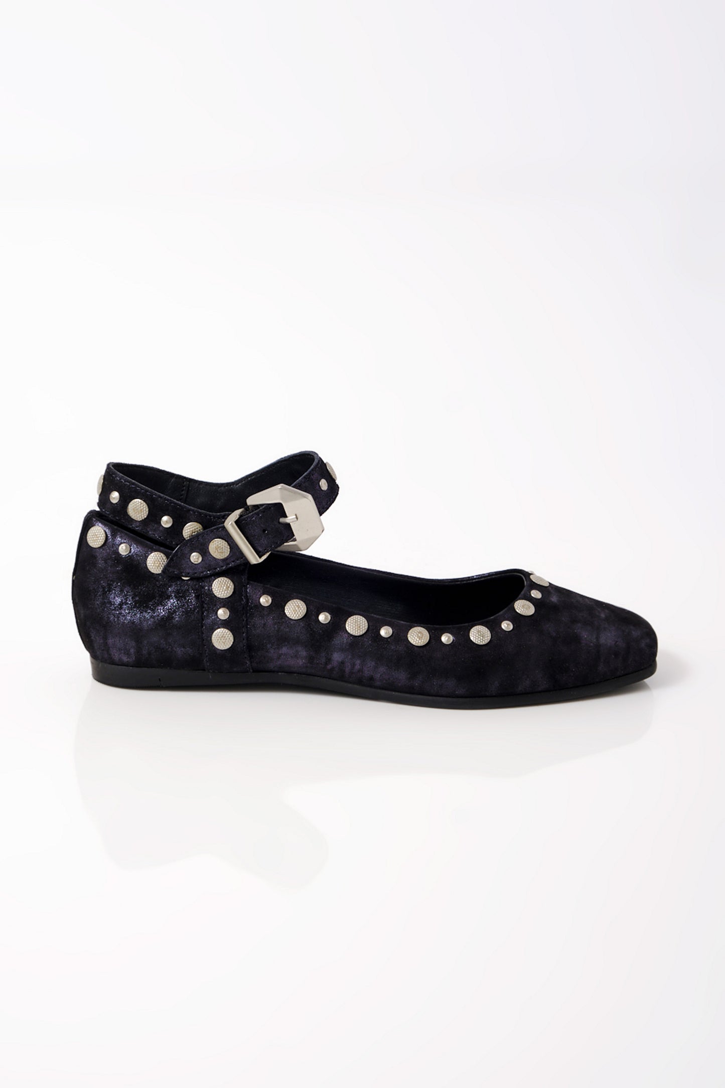 Free People Mystic Mary Jane Flats - Bright Navy Metallic