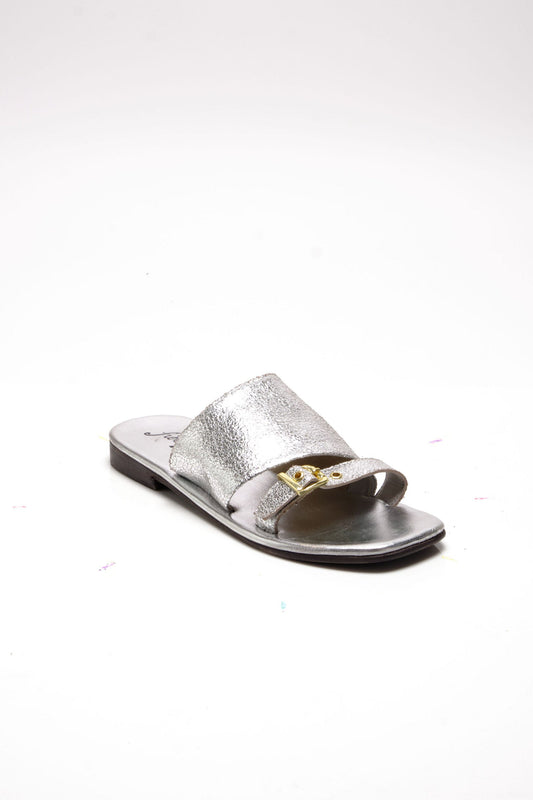 Free People Mila Minimal Flat Sandal - Silver
