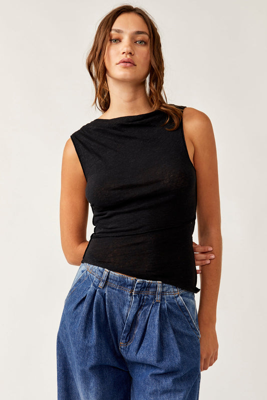 Free People Fall For Me Tee - Black