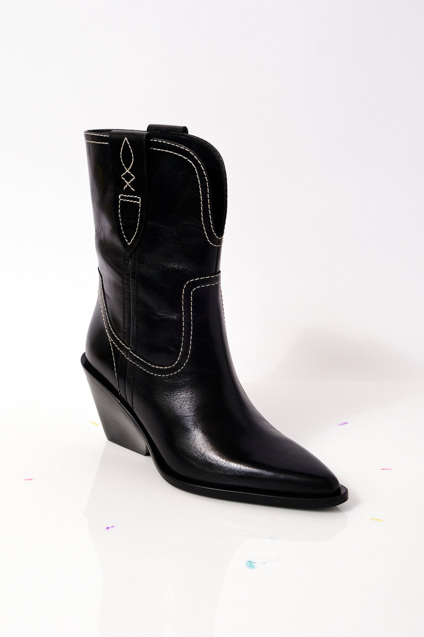 Free People Pitchfork Point Western Boot - Victorian Black Leather