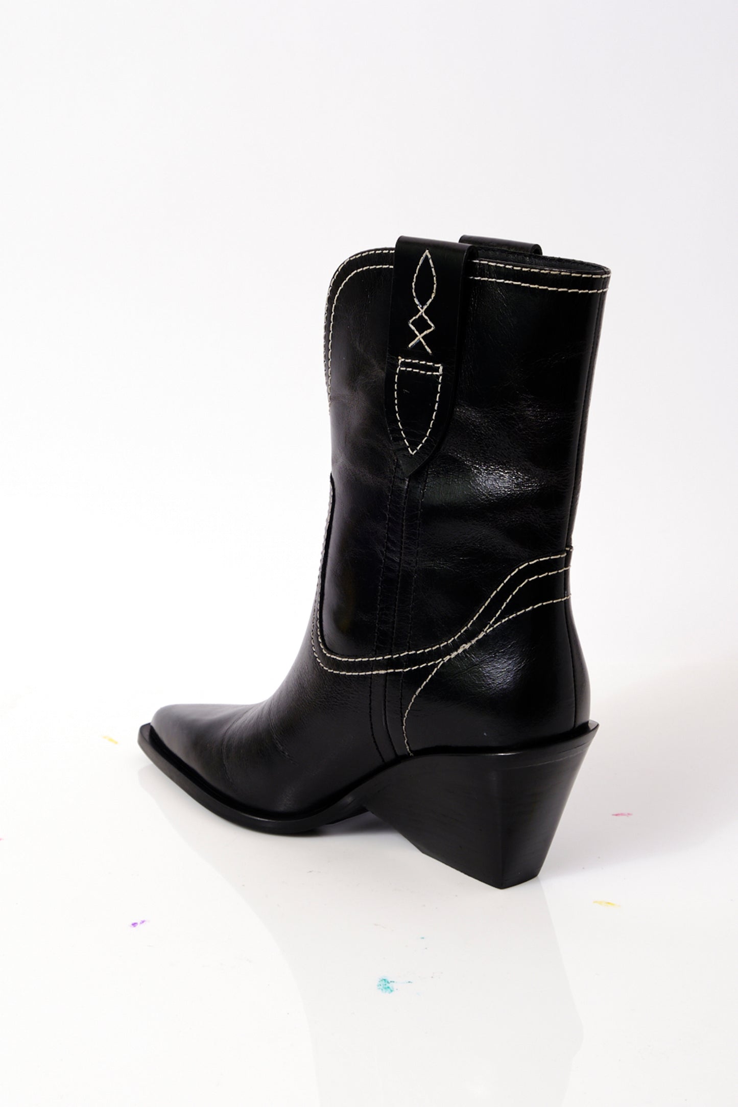 Free People Pitchfork Point Western Boot - Victorian Black Leather