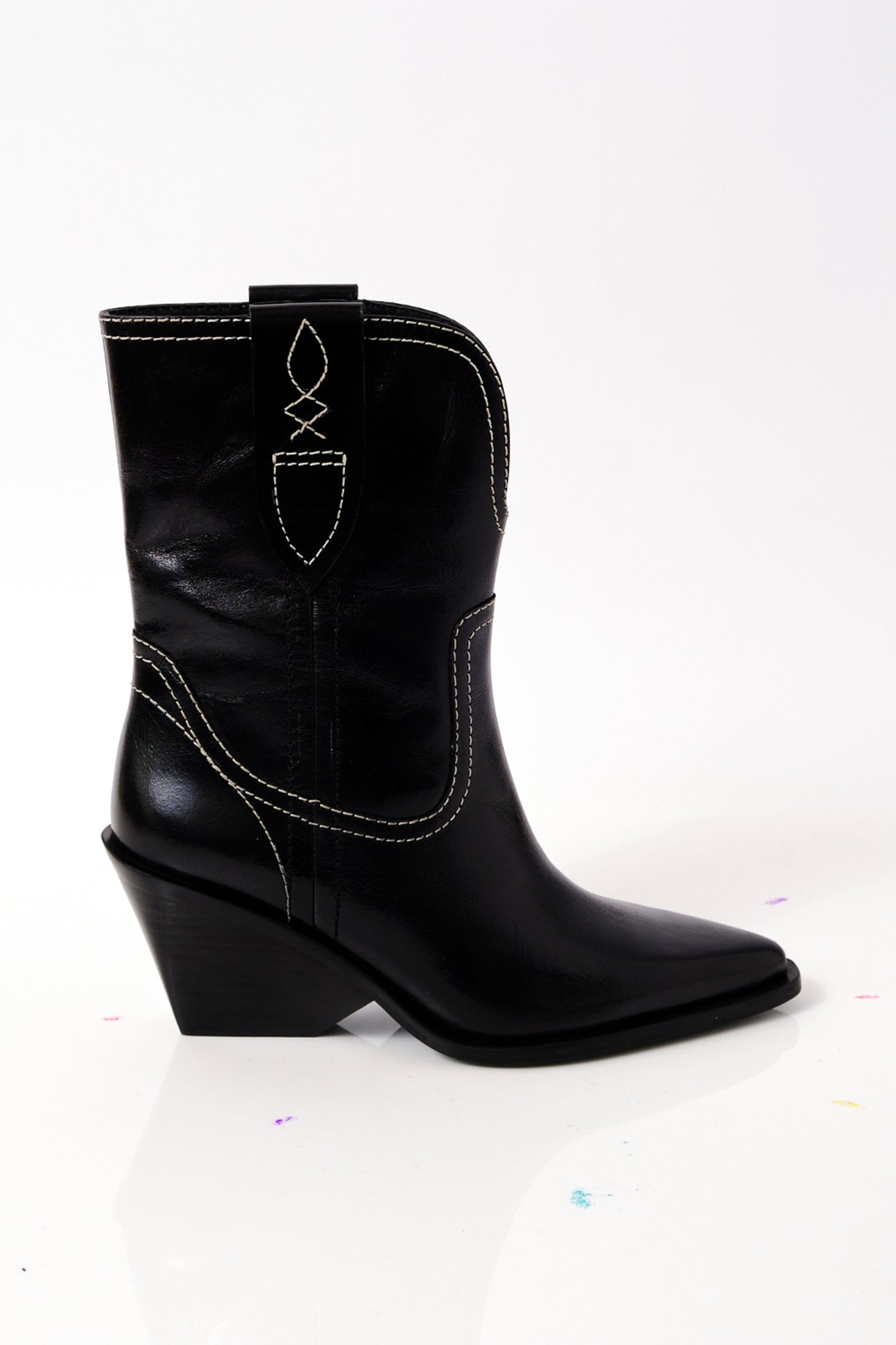 Free People Pitchfork Point Western Boot - Victorian Black Leather