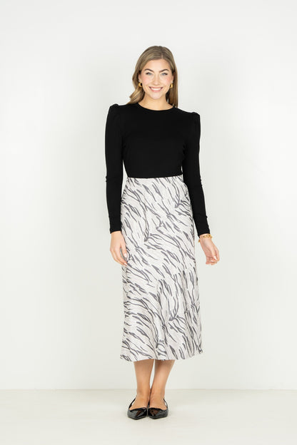 Bias Midi Skirt - Wild Marble