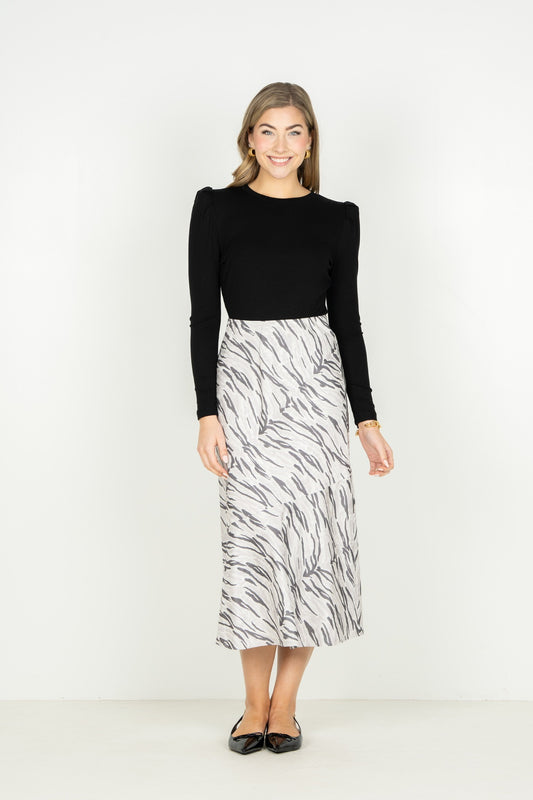 Bias Midi Skirt - Wild Marble
