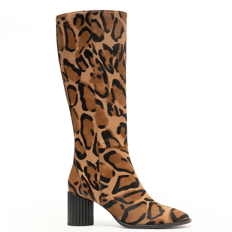 Olga Pony Hair Boot - Leopard