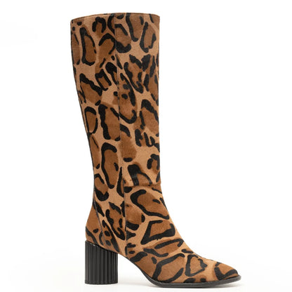 Olga Pony Hair Boot - Leopard