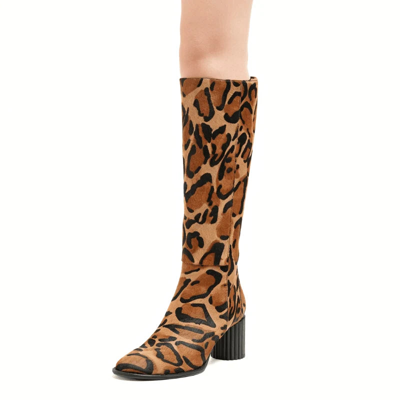 Olga Pony Hair Boot - Leopard