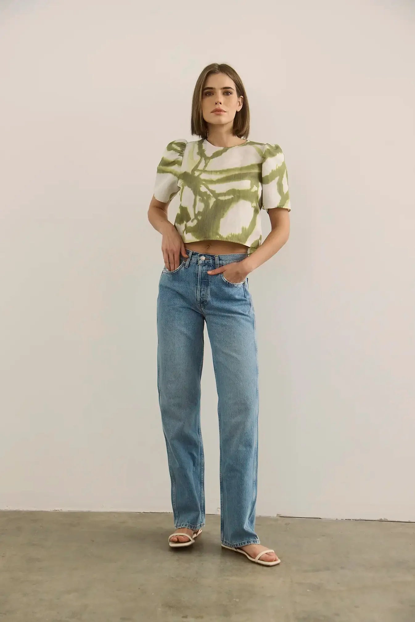 Olivia Top - Seabreeze Ikat Green