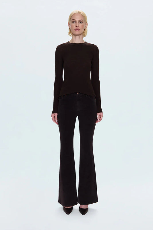 Kinsley Mid Rise Ultra Flare Pant - Mocha