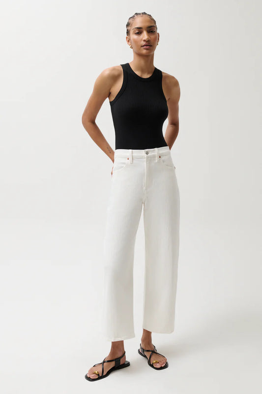 Kyra High Rise Bowed Ankle Jean - Antique White