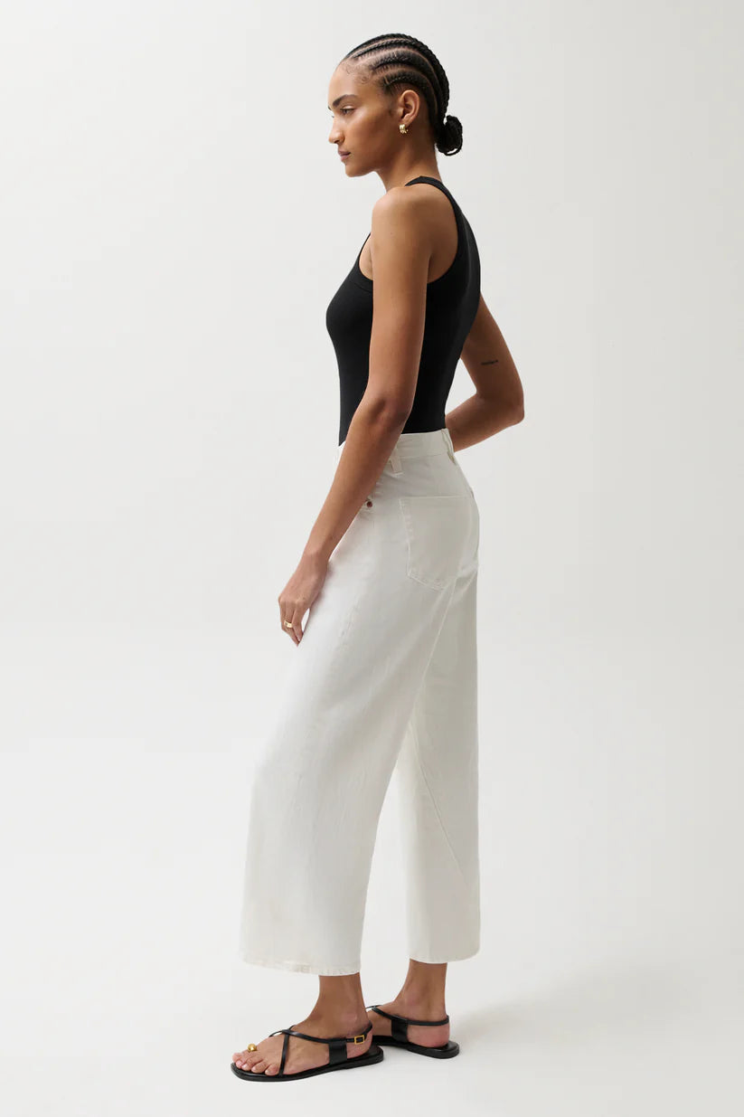 Kyra High Rise Bowed Ankle Jean - Antique White