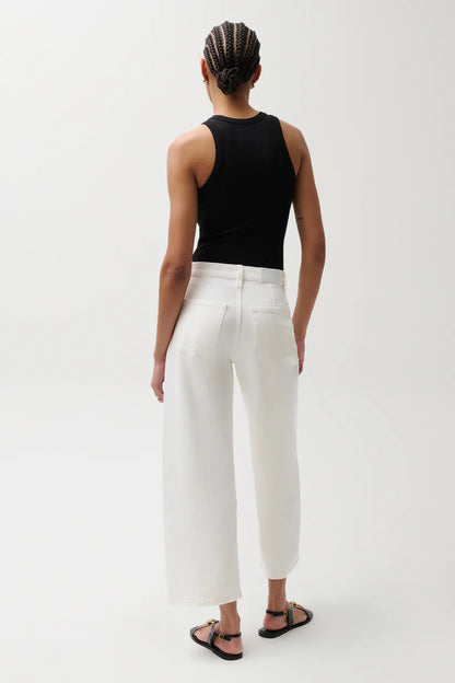 Kyra High Rise Bowed Ankle Jean - Antique White