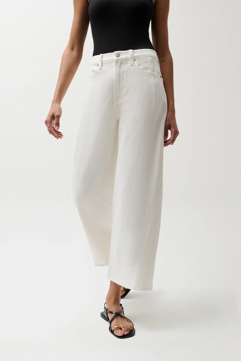 Kyra High Rise Bowed Ankle Jean - Antique White