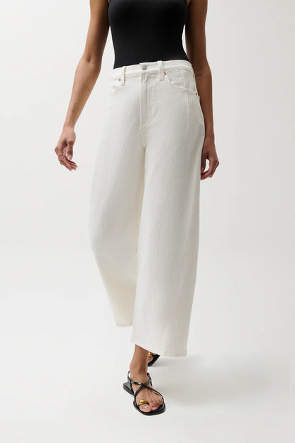 Kyra High Rise Bowed Ankle Jean - Antique White