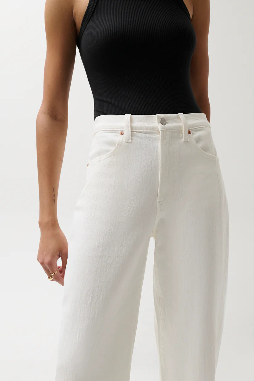 Kyra High Rise Bowed Ankle Jean - Antique White