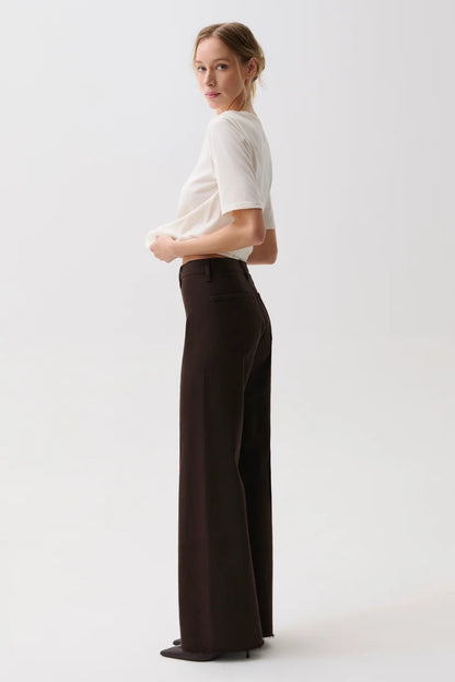Penny High Rise Wide Leg Jean - Mocha