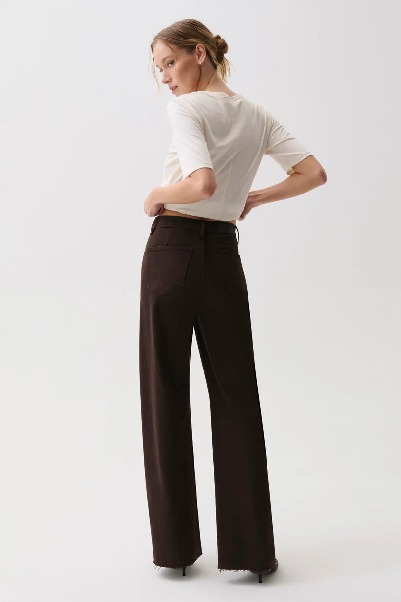 Penny High Rise Wide Leg Jean - Mocha