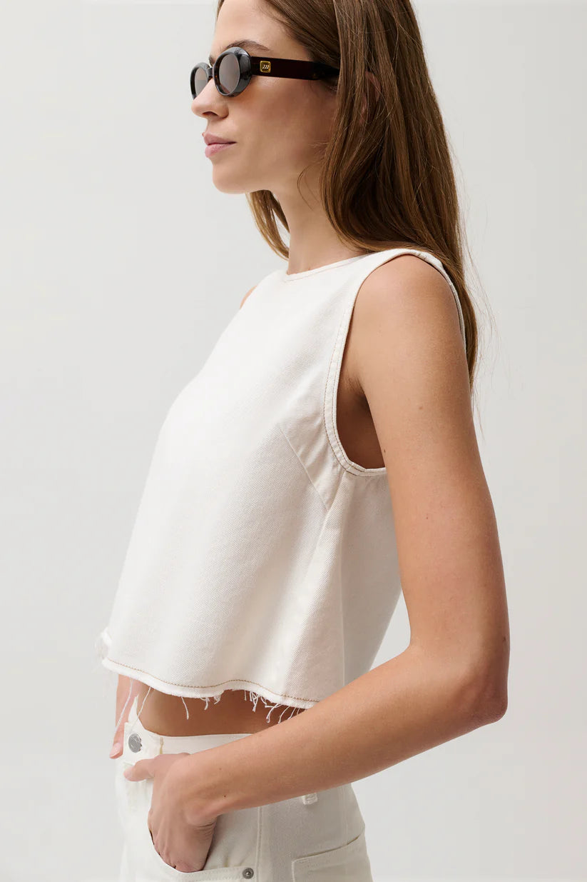 Rue Cropped Swing Shirt - Off White
