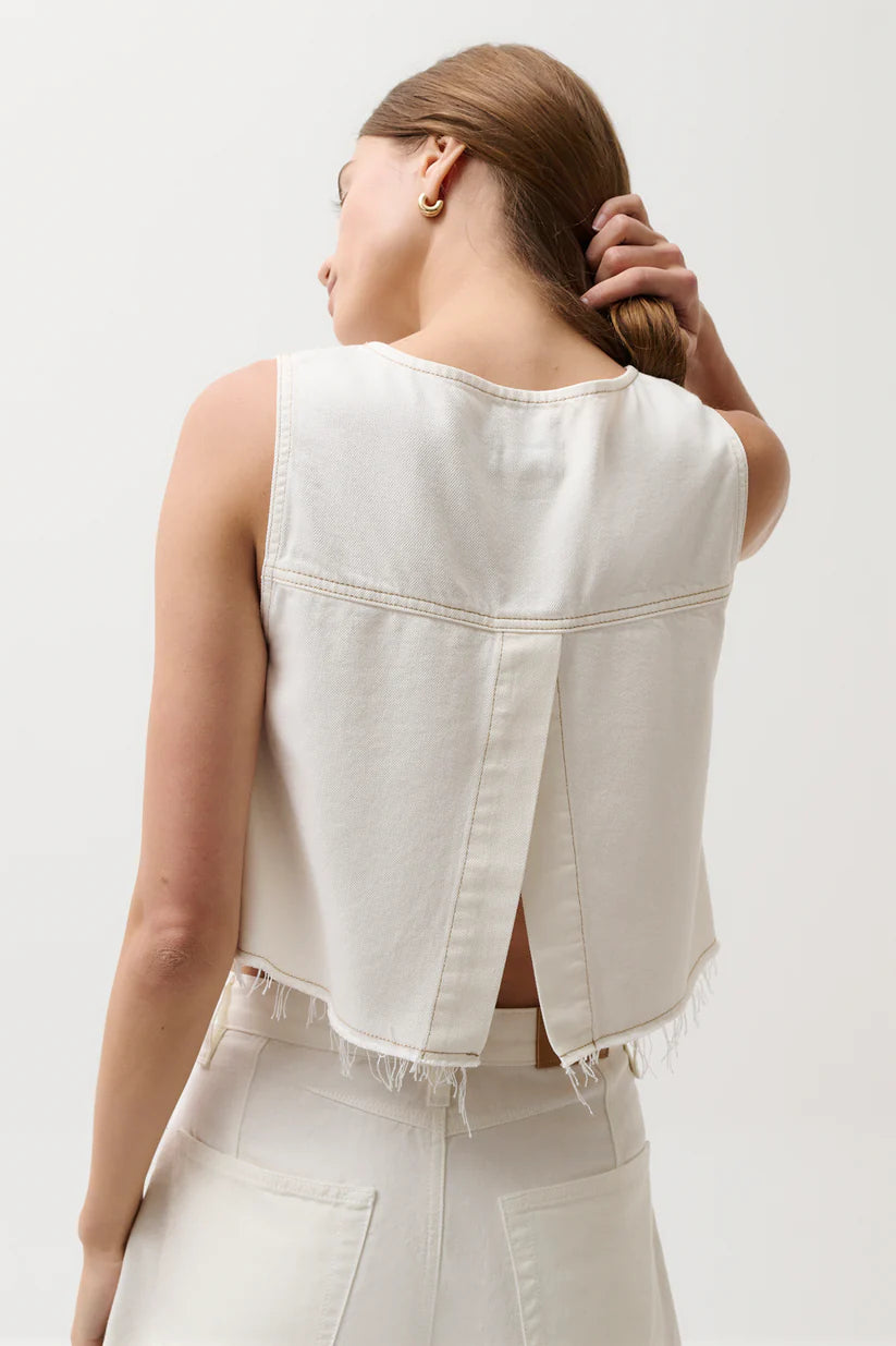 Rue Cropped Swing Shirt - Off White