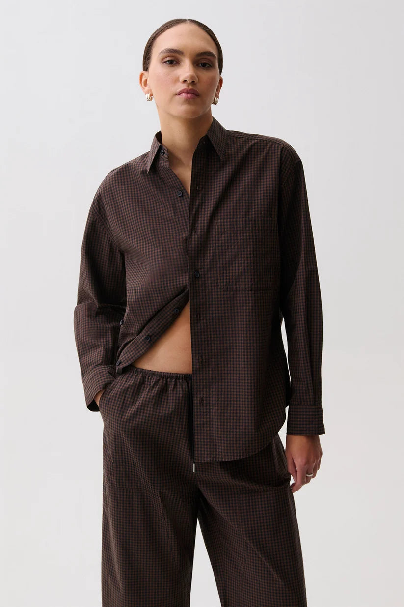 Mila Long Sleeve Button Down Wrap Top - Hot Toddy