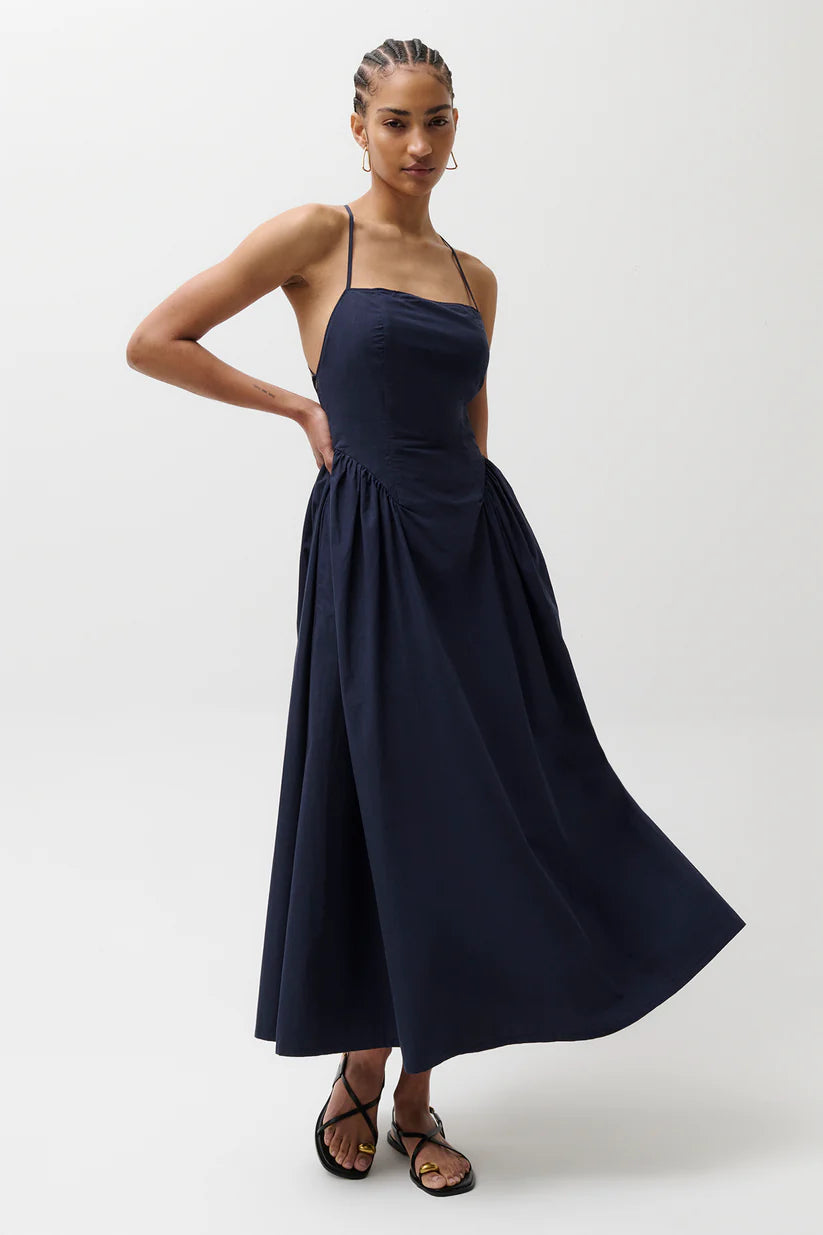 Sadee Open Back Dress - Navy Ship