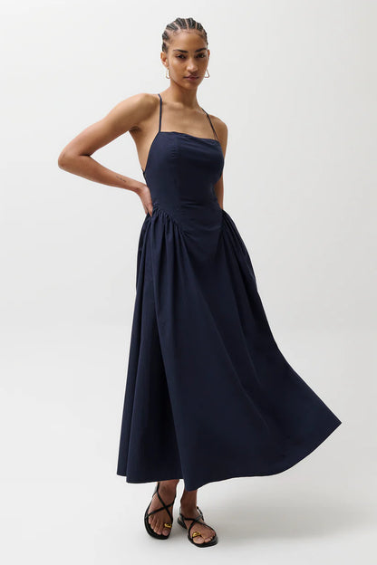 Sadee Open Back Dress - Navy Ship
