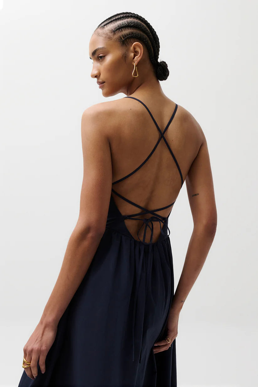 Sadee Open Back Dress - Navy Ship