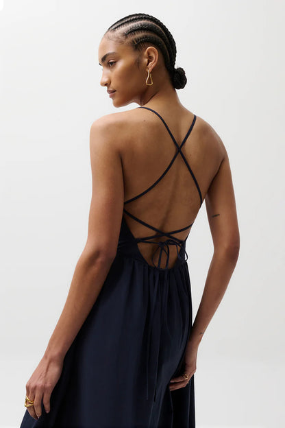 Sadee Open Back Dress - Navy Ship