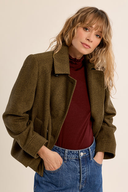 Herringbone Jacket - Khaki